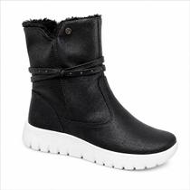 Bota Piccadilly Vicky Cano Médio Forrada 950056 Preta