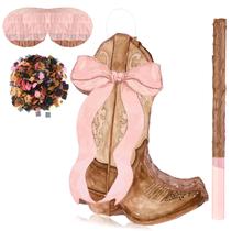 Bota Piñata Glimin Bow Cowgirls para decoração de festa de aniversário Bota Piñata Glimin Bow Cowgirls para decoração de festa de aniversário
