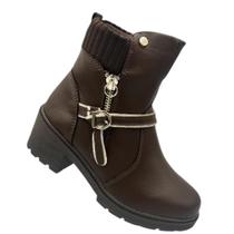 Bota Pink Cats Dakota Infantil Feminina Menina Botinha Zipper Coturno V4001