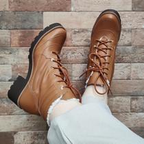 Bota Pisac Peluciada Lã Pelinhos Coturno Feminino Forrado Bota Pisac Peluciada Lã Pelinhos Coturno Feminino Forrado