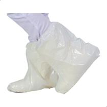 Bota Plástica Impermeável Cano Médio 36cm C/ Elástico Branca ou Transparente 50 unidades