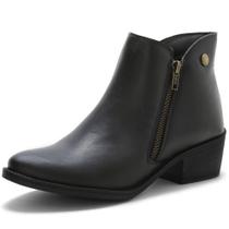 Bota Pórtice Em Couro Cano Com Zíper Preto Sola Preta Bota Pórtice Em Couro Cano Com Zíper Preto Sola Preta