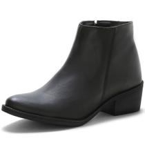 Bota Pórtice Em Couro Cano Curto Com Zíper Preto Sola Preta Bota Pórtice Em Couro Cano Curto Com Zíper Preto Sola Preta