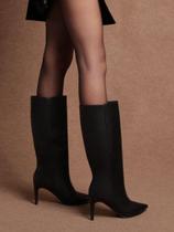 Bota Preta Classica Olivia Cano Alto Bico Fino Salto Fino Bota Preta Classica Olivia Cano Alto Bico Fino Salto Fino