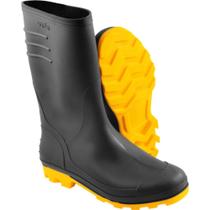 Bota Preta e Amarela PVC Tam. 43 com Forro Vonder Bota Preta e Amarela PVC Tam. 43 com Forro Vonder