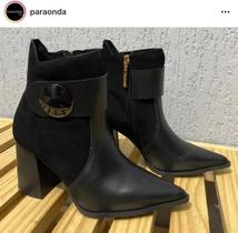 Bota preta em couro nr 35 Bota preta em couro nr 35