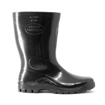 Bota preta Flex Cano Médio para Chuva Galocha Frio Não molha Sítio