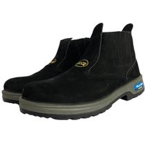 Bota Preta Nobuck Cano Curto Estilo Casual Elegante