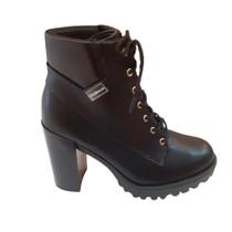 Bota Preta Tratorada Salto Bloco Moleca Feminina S708