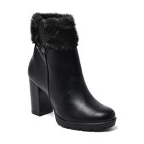 Bota preta Via Marte cano baixo de pelo lançamento 2022