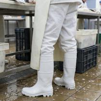 Bota PVC Branca Impermeável Antiderrapante para Trabalho