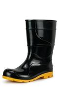 Bota PVC Cano 28cm Preta e Amarela Sem Forro 42 Crival