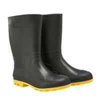Bota Pvc Cano Médio Sem Forro Preta/Amarela Vulcabras Bota Pvc Cano Médio Sem Forro Preta/Amarela Vulcabras