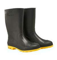 Bota PVC Cano Médio Sem Forro Preta e Amarela - Vulcabras