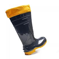 Bota PVC Impermeável Aqua Lev Longa Com Polaina Bracol Solado Amarelo