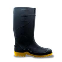 Bota PVC Impermeável Cano Médio 28cm Preta/Amarela Nº42 - INNPRO