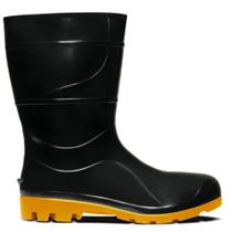 Bota pvc preta amarela sem forro cartom tamanho 43