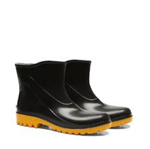 Bota Pvc Preto Com Solado Amarelo 28cm N44 Bracol