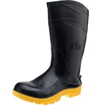 Bota pvc preto solado amarelo sem forro marluvas - n43