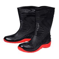 Bota PVC Tipo Motociclista Cano Médio Preto e Vermelho Número 39 Worker 971855