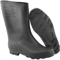 Bota Pvc Vonder Cano Médio 26 Cm Preta Impermeável Resistente Ao Escorregamento