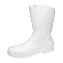 Bota PVC Vulcaflex Branca Cano Médio 27cm com Meia 42