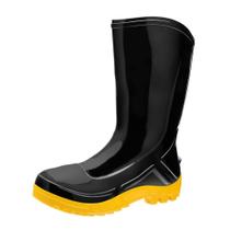 Bota PVC Vulcaflex Preta Solado Amarelo Cano Médio 27cm sem Meia 37 Bota PVC Vulcaflex Preta Solado Amarelo Cano Médio 27cm sem Meia 37