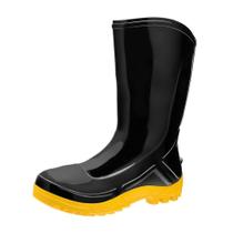 Bota PVC Vulcaflex Preta Solado Amarelo Cano Médio 27cm sem Meia 38