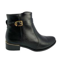 Bota Ramarim Cano Curto Com Fivela Em Dourado 24-53104