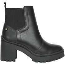 Bota Ramarim Chelsea Feminina Tratorada Salto Bloco Preto