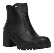 Bota Ramarim Coturno Ankle Boot Pelinho Preto 2350102-0001