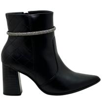 Bota Ramarim Couro Feminina Salto Alto Estilo Casual Chic