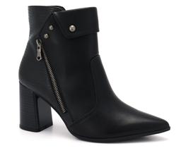 Bota Ramarim Feminina Salto Médio Zíper Estilosa