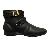 Bota Rasteira Beira Rio Fivela Feminina Preto