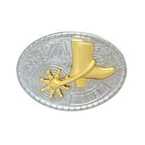 Bota Rodeos Cowboy com fivela de cinto em liga leve com Golden Star Sheriff Bota Rodeos Cowboy com fivela de cinto em liga leve com Golden Star Sheriff