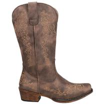 Bota ROPER Riley Bordada Snip Toe Cano Médio Marrom