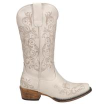 Bota ROPER Tall Stuff Branca com Corte a Laser Floral 6 M