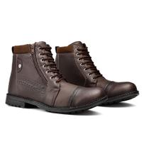 Bota Rustica Masculina com Zíper Lateral E Cadarço Sola Tratorada