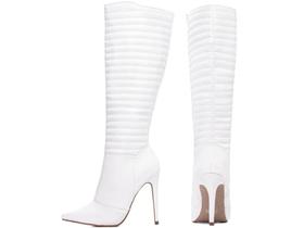 Bota Salto 12cm Bico Fino Elegância e Luxo + VC Branco