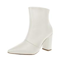 Bota Salto Alto Grosso Cano Curto Bico Fino Luiza Sobreira Off White Mod. 2230 Bota Salto Alto Grosso Cano Curto Bico Fino Luiza Sobreira Off White Mod. 2230