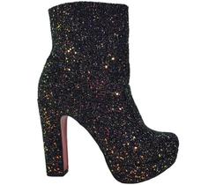 Bota Salto Alto meia pata Dom Amazona Glitter Preto Números Grandes Cd68