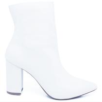 Bota Salto Bloco Napa Branco