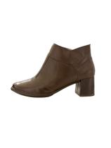 Bota salto em couro marron- coffe jgean - gl0003 Bota salto em couro marron- coffe jgean - gl0003