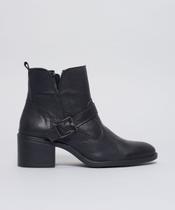 Bota Salto Medio Fivela - Preto