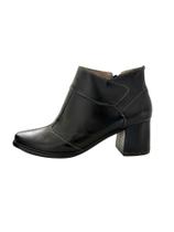 Bota salto preta em couro jgean - gl0003 Bota salto preta em couro jgean - gl0003