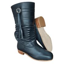 Bota Sanfonada Unissex Bota Gaúcha Campeira Para Baile Couro Legítimo