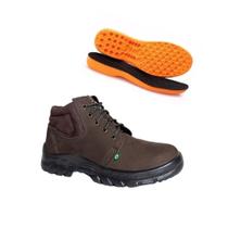 Bota Segurança Ecosafety Bico Composite Couro Nobuck Café