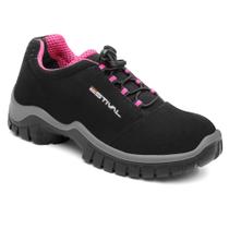 Bota Segurança Estival Mulher Feminino Preto/pink/rosa com CA