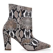 Bota Serpentine Croco Cano Médio Salto Bloco e Zíper Lateral Bota Serpentine Croco Cano Médio Salto Bloco e Zíper Lateral