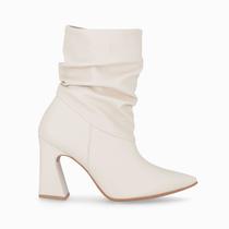 Bota Silvana Cano Médio Salto Alto Off White